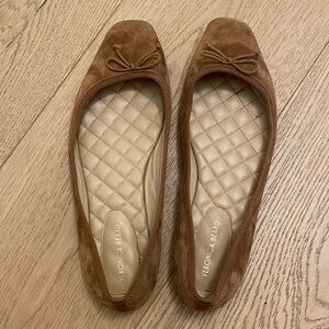 Veronica Beard Tan Suede Ballet Flats